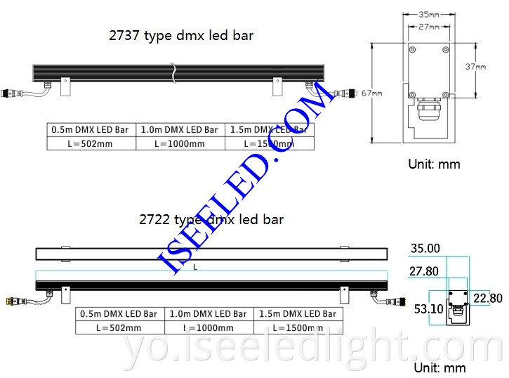 DMX512 Pixel RGB Bar Lights